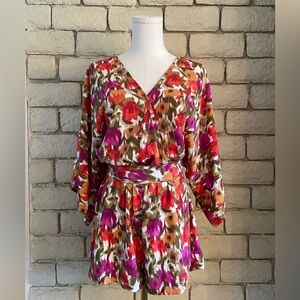 Floral V-Neck Romper